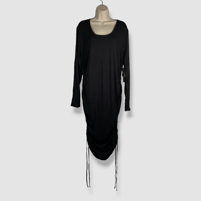black ruched drawstring dress Black Drawstring Dress - Black Mini Dress - Ruched Mini Dress