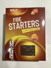 Melt Fire Starter Squares 160 Pack for Outdoor & Indoor Use