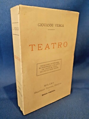 Giovanni Verga, Teatro. Treves 1920. Cavalleria rusticana. In portineria ...