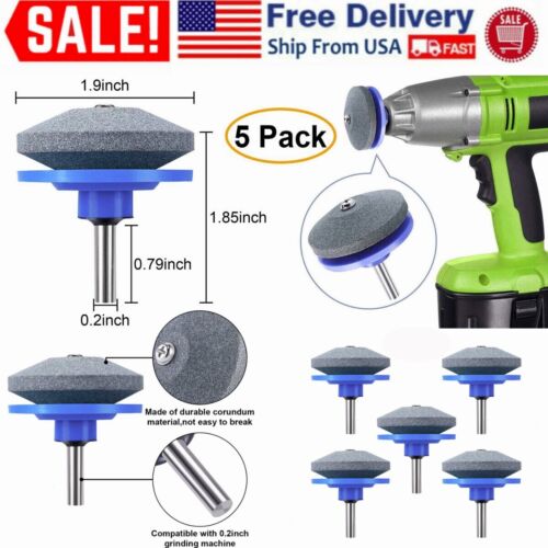 5PCS Lawn Mower Blade Sharpener Balancer Kit for Drill Grinder Stone Garden Tool
