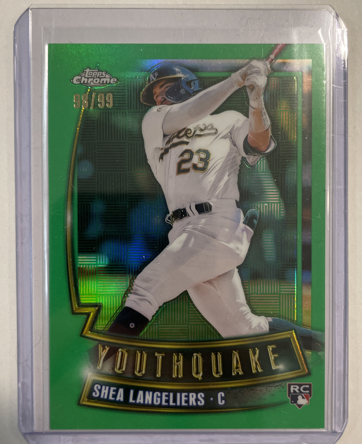 2023 Topps Chrome Shea Langeliers Youthquake RC Insert Green Color Match # 98/99