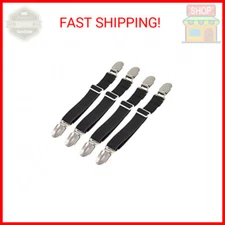 Adjustable Bed Sheet Fasteners 4Pcs, Elastic Straps Clips, Grippers for Mattress