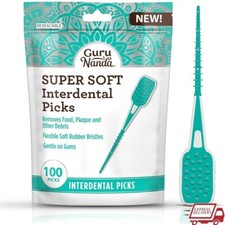 Super Soft Interdental Picks Pack of 100 Gentle Rubber Bristles Oral Care Tools