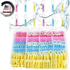 Heat Shrink Wire Connectors Crimp Ring Terminals Waterproof 22-10AWG 50-300pcs