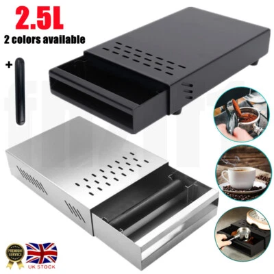 Commercial Classic Coffee Knock Out Drawer Box Grounds Espresso Waste Box W/Rod⭐ - Image 1 of 4