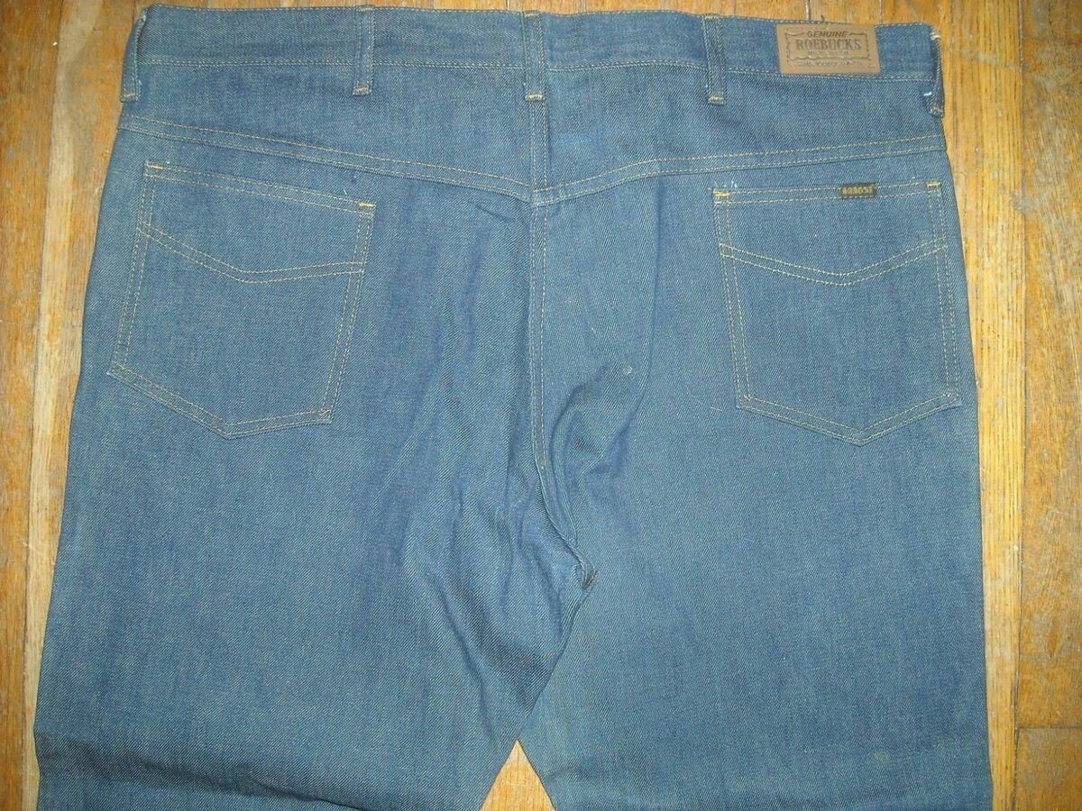 VTG 60 70s MENS NEW 42 X 30 SEARS ROEBUCKS WORK DARK DENIM VTG 60 70s MENS NEW 42 X 30 SEARS ROEBUCKS WORK DARK DENIM