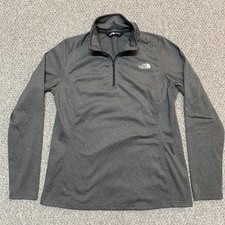 North Face Womens 1/4 Zip Tech Glacier Fleece Pullover Size Small Gray NF0A2VG6