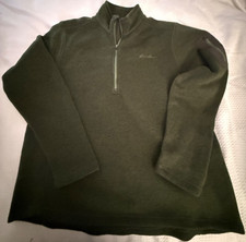 Eddie Bauer Mens 2XL 1/4 zip fleece lined thick knit pullover Cabincore