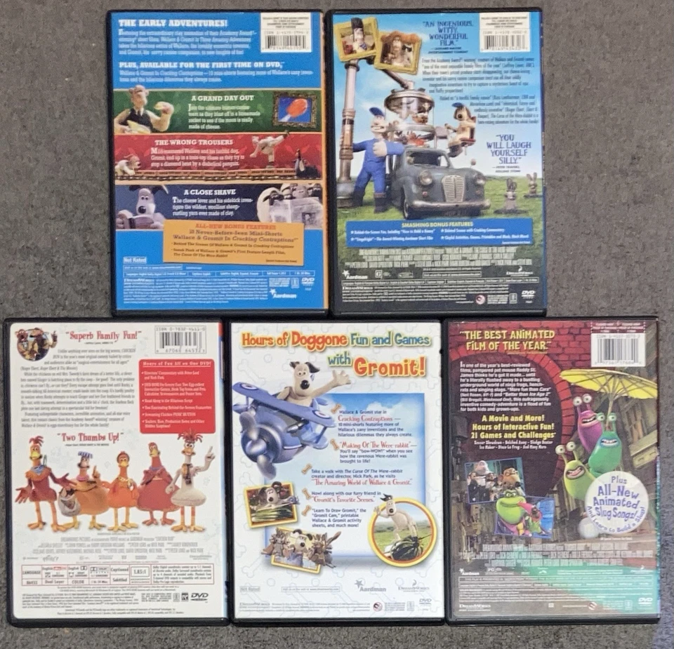 Wallace and Gromit: Rabbit/Trousers/Day Out/Shave/Tail-Waggin’/Chicken Run DVD - Image 2 of 3