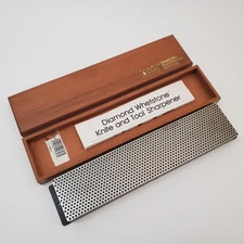 DMT 12" Extra Coarse Diamond Whetstone Black w/ HardBox Wooden Case USA Made