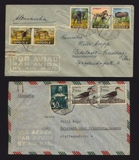 ANGOLA 1952, 1954 Airmail Covers Nova Lisboa (Huambo), Luanda to Germany