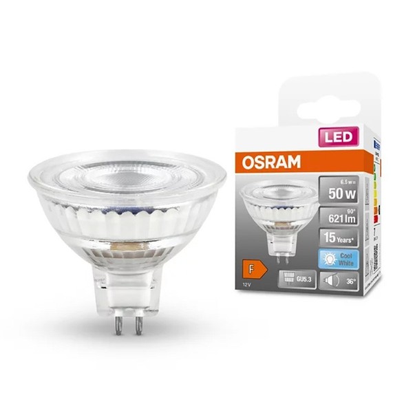 Osram Led Glas Reflektor MR16 6,5W = 50W GU5,3 12V 621Lm Neutralweiß 4000K 36°-image