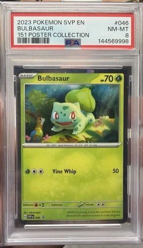 2023 POKEMON SVP EN-SV BLACK STAR PROMO 151 POSTER COLL #046 BULBASAUR PSA 8