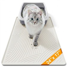 Cat Litter Box Mat - SM Small Medium Size 24 x 17 in, Water Proof, Kitty Litt...