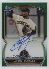 2023 Bowman Chrome Prospect Green Refractor 76/99 Carlos Rodriguez Auto 16e6