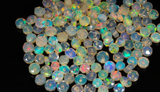 Natural Ethiopian Opal Faceted Rondelle Loose Beads 4-6mm Gemstone 10-100 Pcs