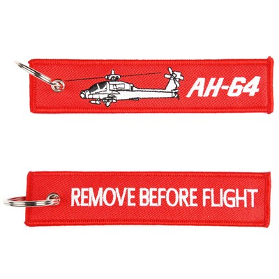 Schlüsselanhänger ''Remove Before Flight AH 64'', 12,5 × 3 cm, rot, Fos