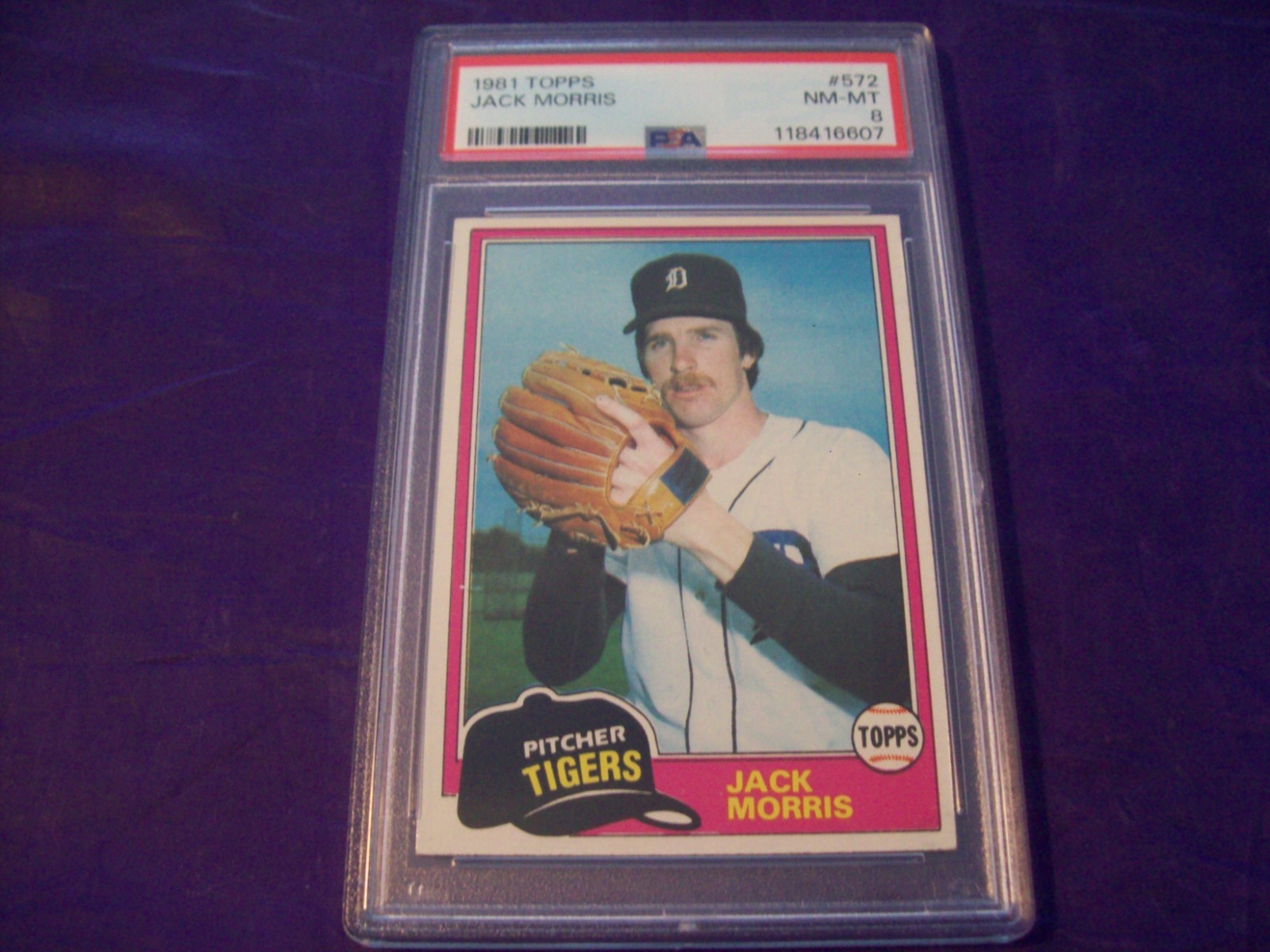 1981 TOPPS #572 JACK MORRIS PSA 8