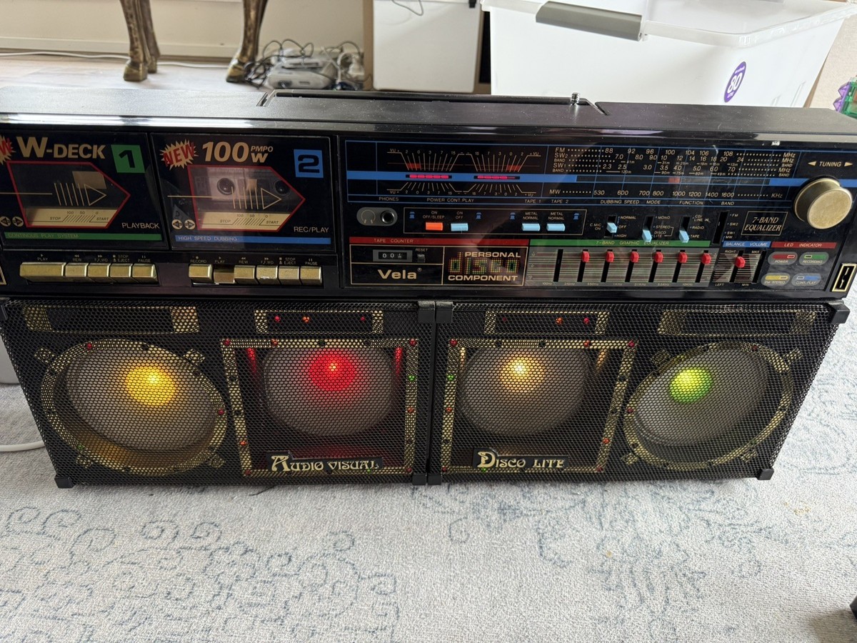 VINTAGE BOOMBOX Discolite Dynasty ES555 Madonna Radio SEE VIDEO