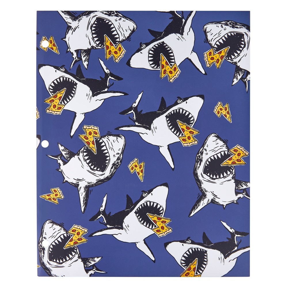 Lena + Liam 2 Pocket Paper Folder Pizza Sharks School Supplies | eBay