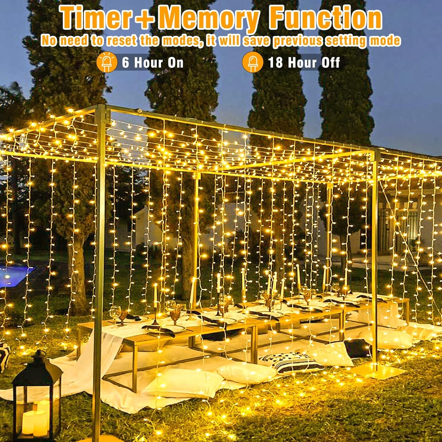 300 LED Christmas Lights Outdoor Indoor 100ft 300LED/100FT, Warm White 