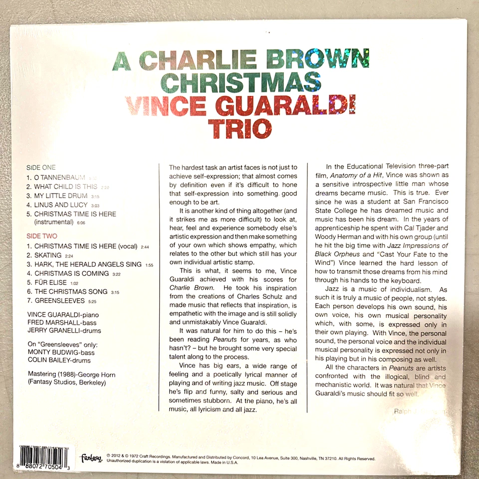 Vince Guaraldi Trio : A Charlie Brown Christmas (60th Anniversary Vinyl LP) NEW - Image 4 of 4