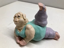 Vintage Excercising Pig Figurine