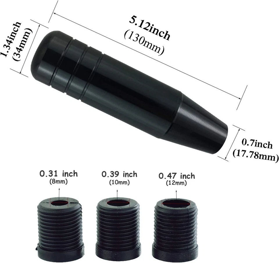 Elegant 5-Inch Black Aluminum Gear Lever Shift Knob with Easy Installation Foto 4 de 4