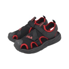 Fila S423A Black Red Kids Youth Strap Casual Lifestyle Sandal