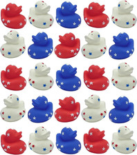 4E's Novelty Patriotic Rubber Ducks 24 Pack Bulk 2" - 4th of July Party Favors