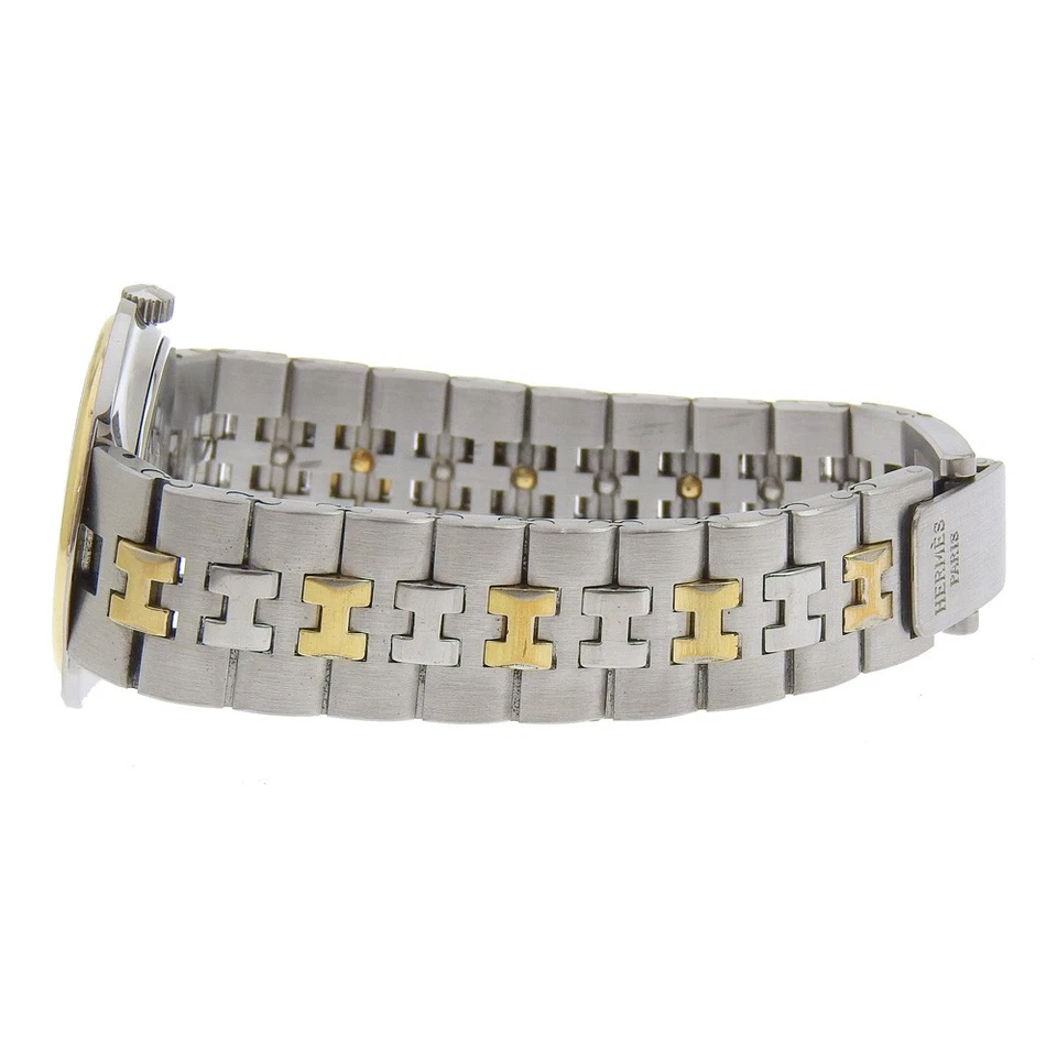 Relojes de perfil HERMES esfera marfil acero inoxidable/chapado en oro cuarzo analógico... Foto 4 de 4