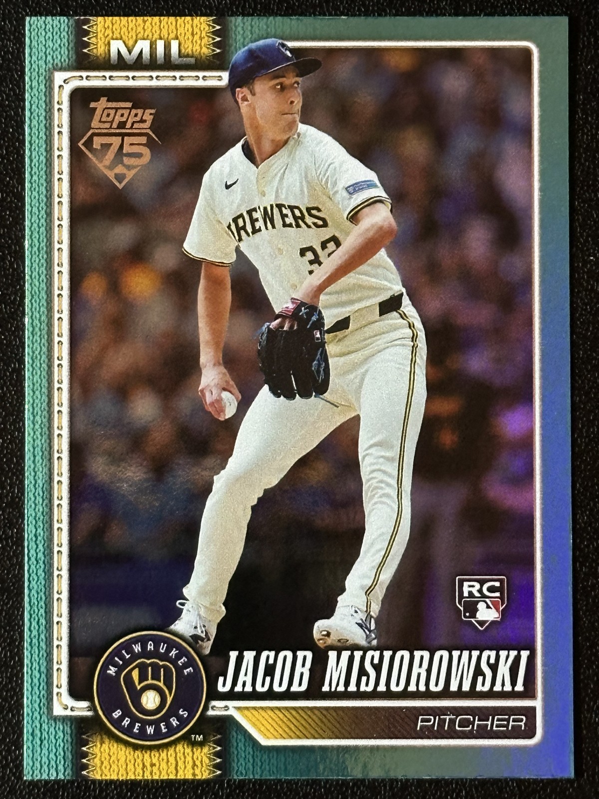 2026 Topps Series 1 - Jacob Misiorowski #10 Aqua Rainbow Foil (RC)