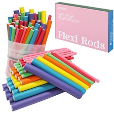47 pcs 7'' Hair Curlers Rollers Flexi Rods Flexible Curling Rods Set No Heat ...