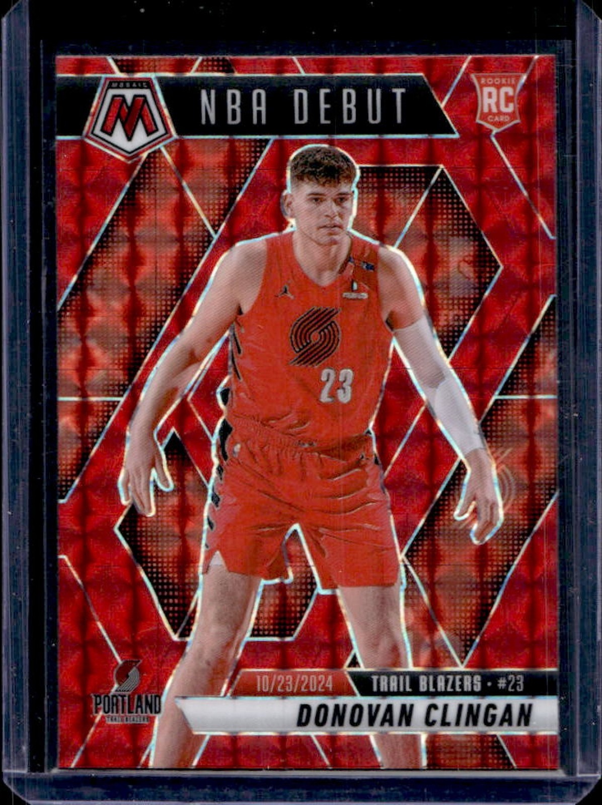 2024-25 Mosaic Donovan Clingan RC Red Rookie NBA Debut #261 Trail Blazers