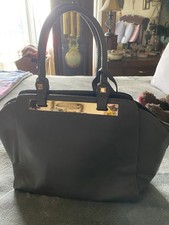 David Jones Gray ToteTop Handle Bag Zip Gold ...