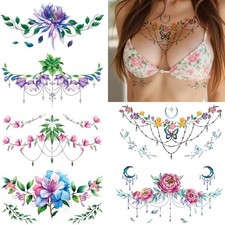 Tazimi 10 Sheets Large Watercolor Flower Temporary Tattoos Large, Colorful