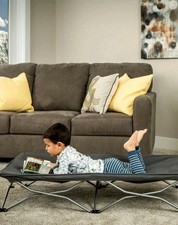 Regalo My Cot Portable Toddler Bed, Includes Fitted Sheet, Grey