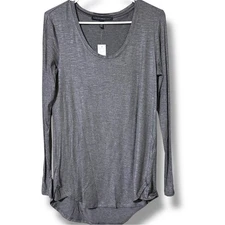 White House Black Market women’s XS Heather asphalt gunmetal shiny scoop neck