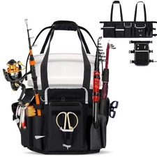 Upgraded Fishing Bucket Organizer For 5-10 Gallon Bucket,Expandable Pouch Des...