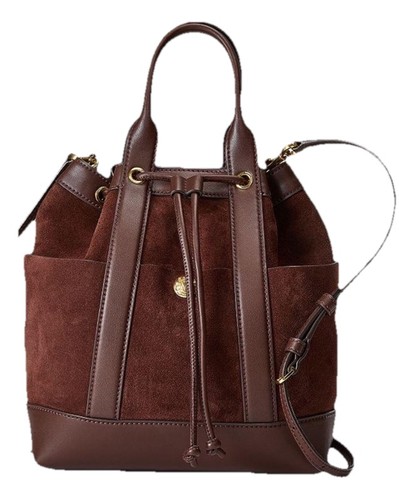 veronica beard goody bag tote crossbody strap brown chestnut