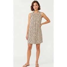 Banana Republic Sleeveless Animal Print Pintuck Shift Dress Women's Size 2