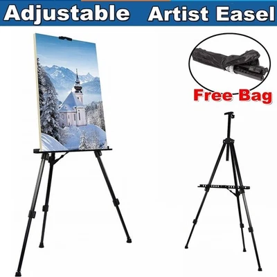 Artist Folding Painting Art Easel Adjustable Tripod Display Stand Floor with Bag