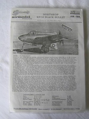 Sehr seltener Bausatz Airmodel AM-188. Northrop XP-56 Black Bullet 1:72 Vacform