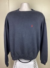 Vintage Polo Ralph Lauren Sweatshirt XL Black Red Pony Made In USA Factory Error