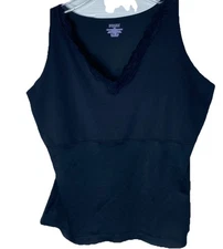 Spanx by Sara Blakely Black VNeck Shapewear Lace Trim Cami Tank 3X TUMMY CONTROL
