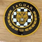 Vtg Jaguar Sign - Luxury Automobile Motors Porcelain Gas Pump Sign