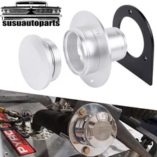 Remote Fuel Tank Filler Neck For 2" Hose with Cap w/ Black Mount Bracket 17-2530