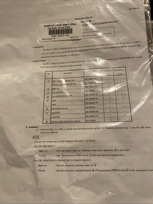 228-45402-95_Shimadzu Sample Loop Assy 100ul sealed new free shipping