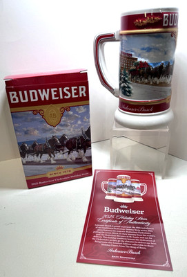 Budweiser 2025 The Journey 46th Edition Clydesdale Holiday Stein New in Box COA