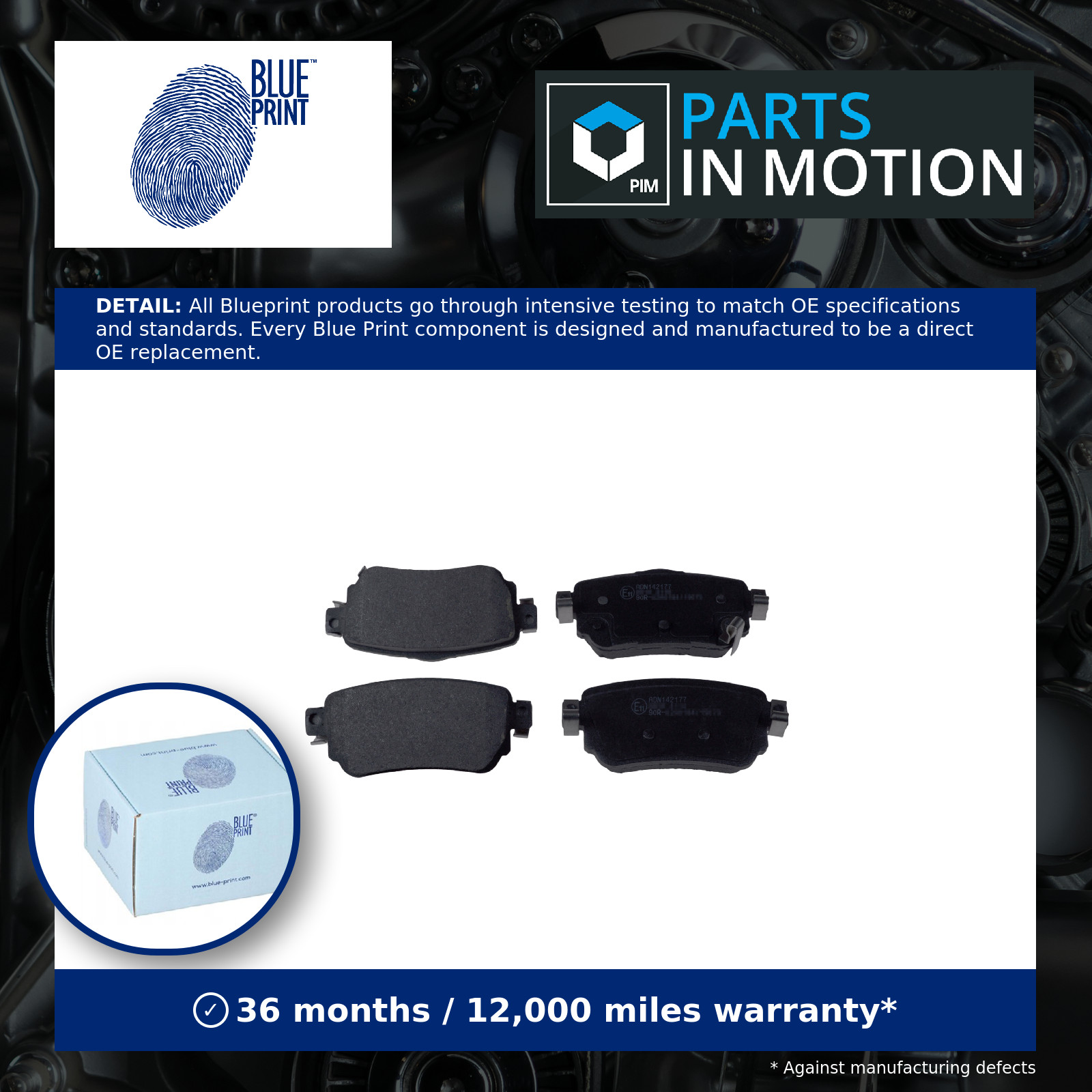 Brake Pads Set fits NISSAN QASHQAI J11 Rear 2013 on Blue Print D40604CA0A New